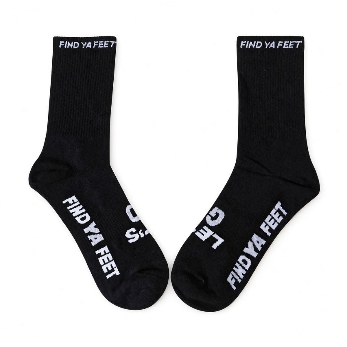 Find Ya Feet Crew Socks (Black)